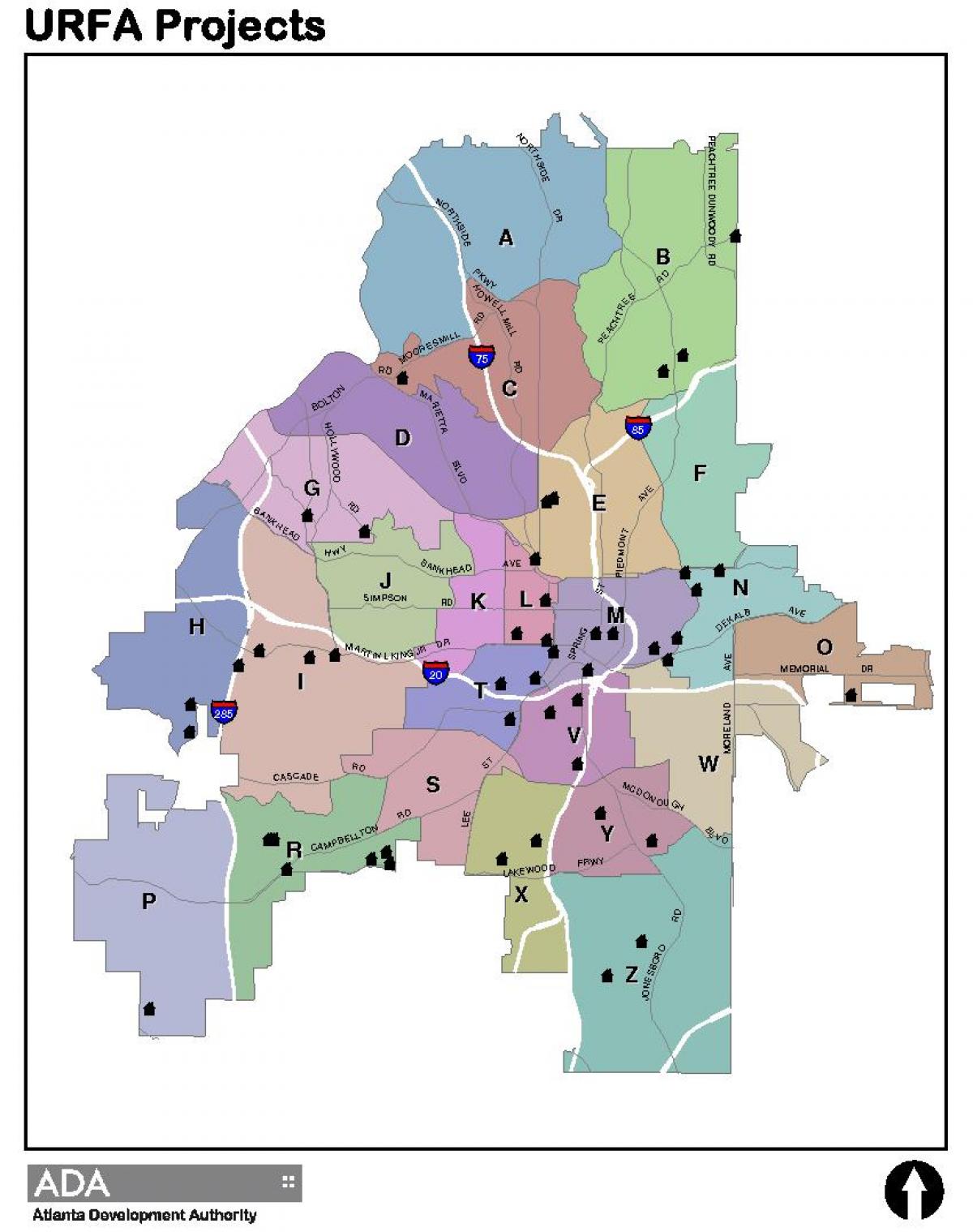 kartta Atlanta-alue kartta