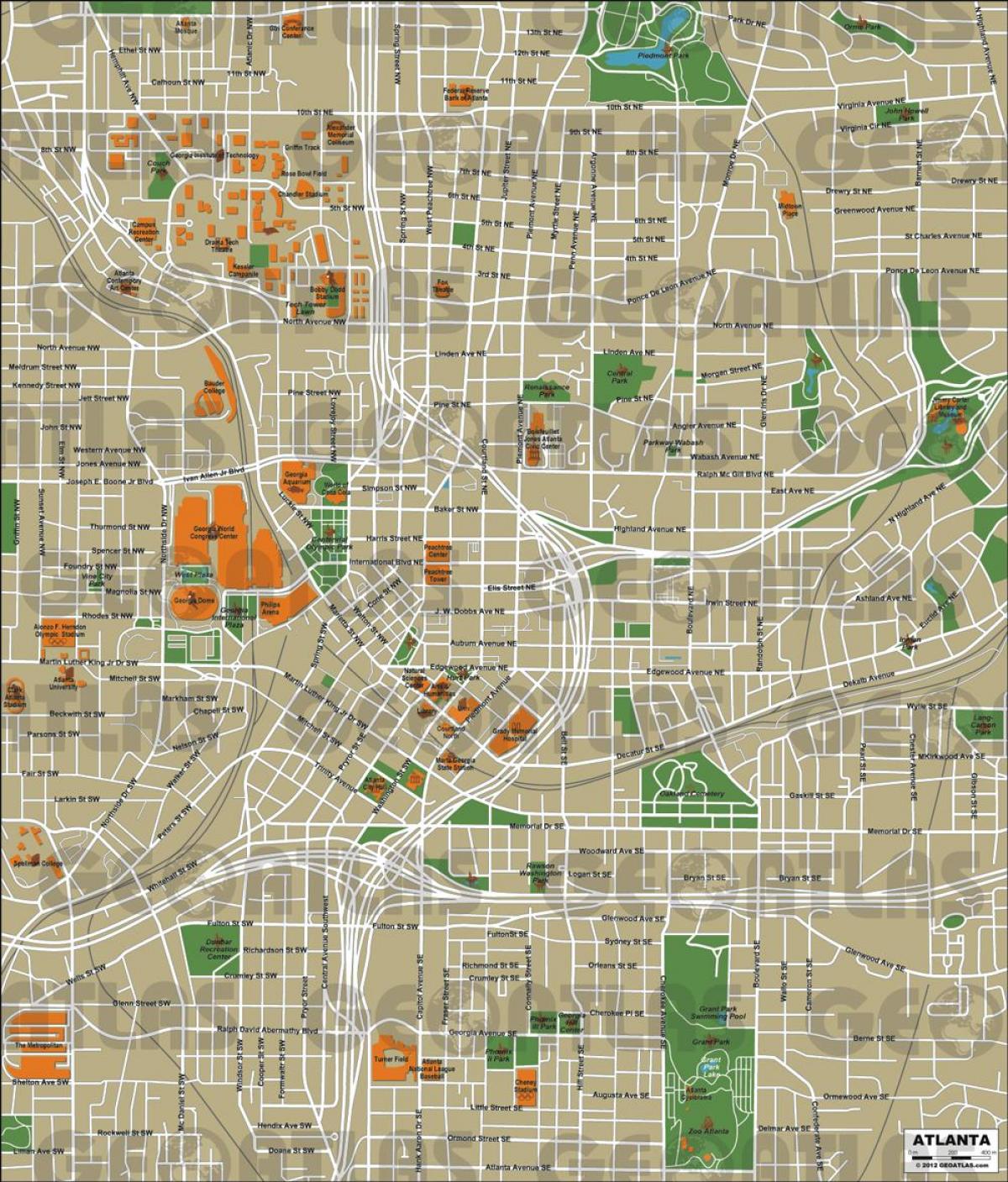 kaupungin Atlanta kartta