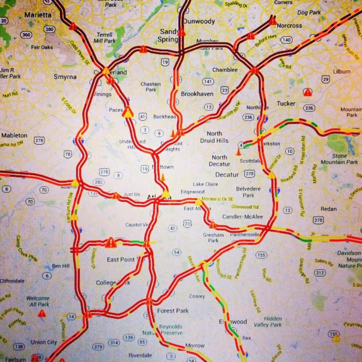 kartta Atlanta traffic