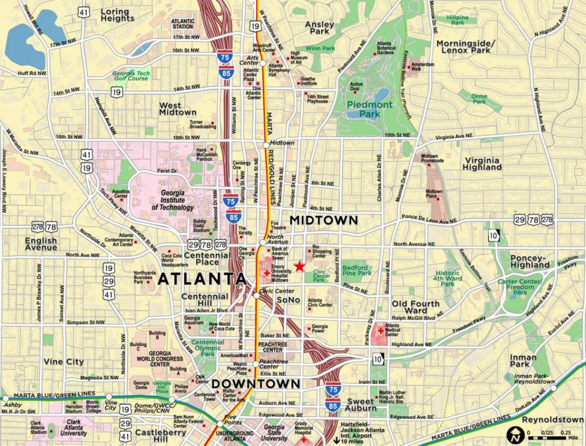 kartta Atlanta midtown