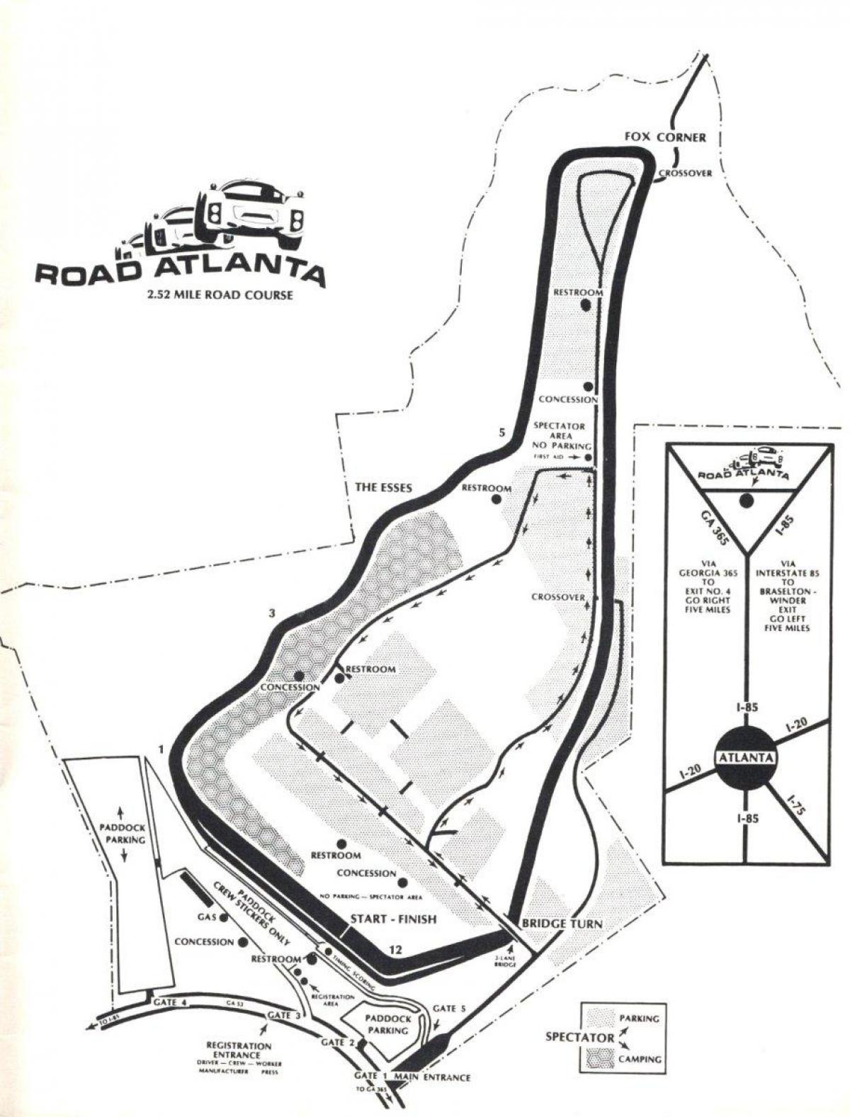 kartta road Atlantan radalla