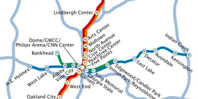 Kartta metro Atlanta