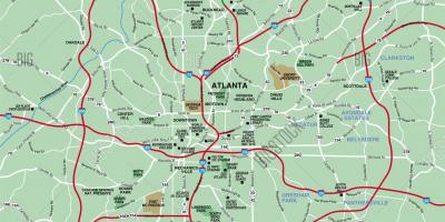 Atlanta-alueen kartta