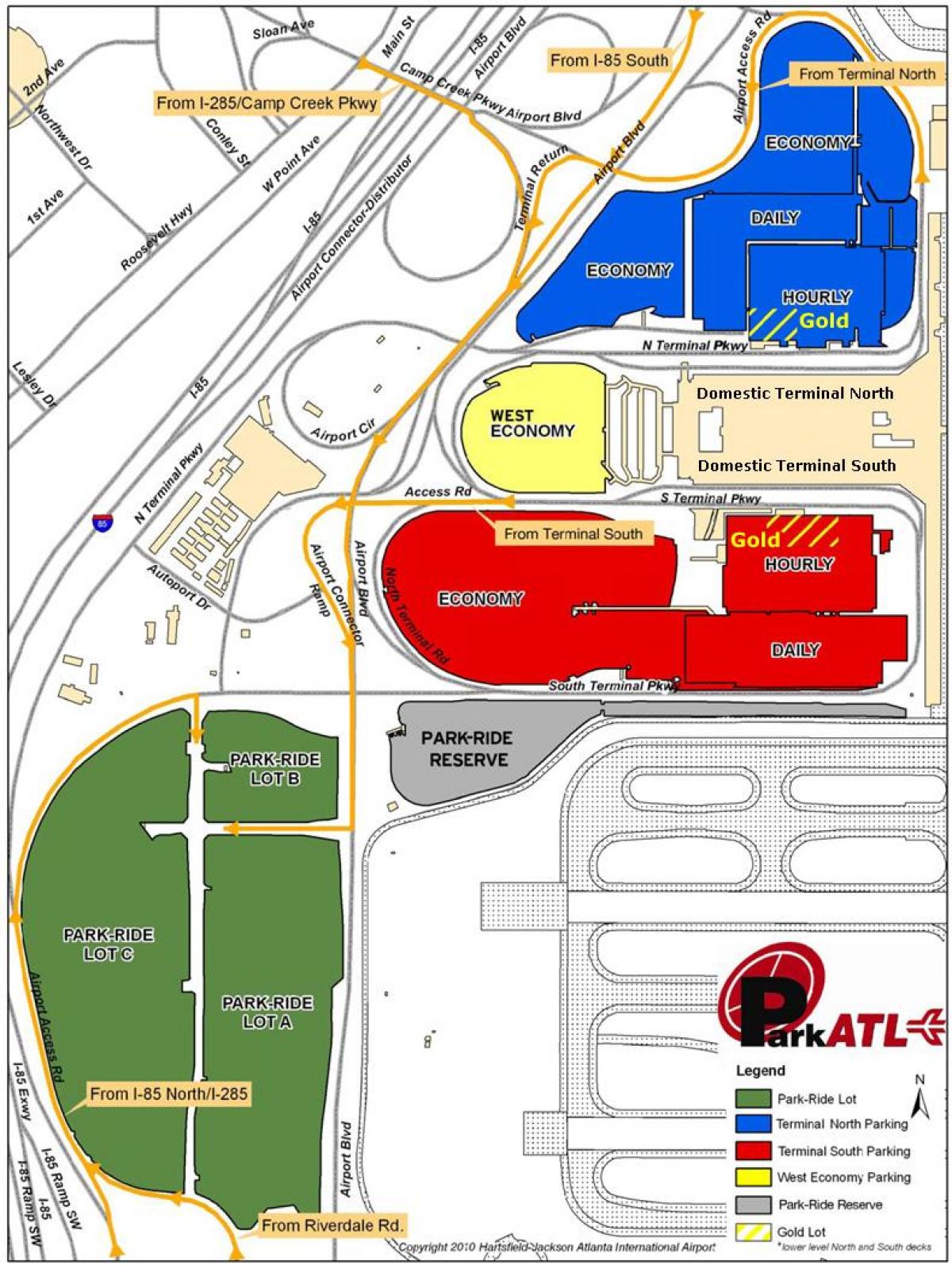 Atlanta Hartsfield airport pysäköinti kartta