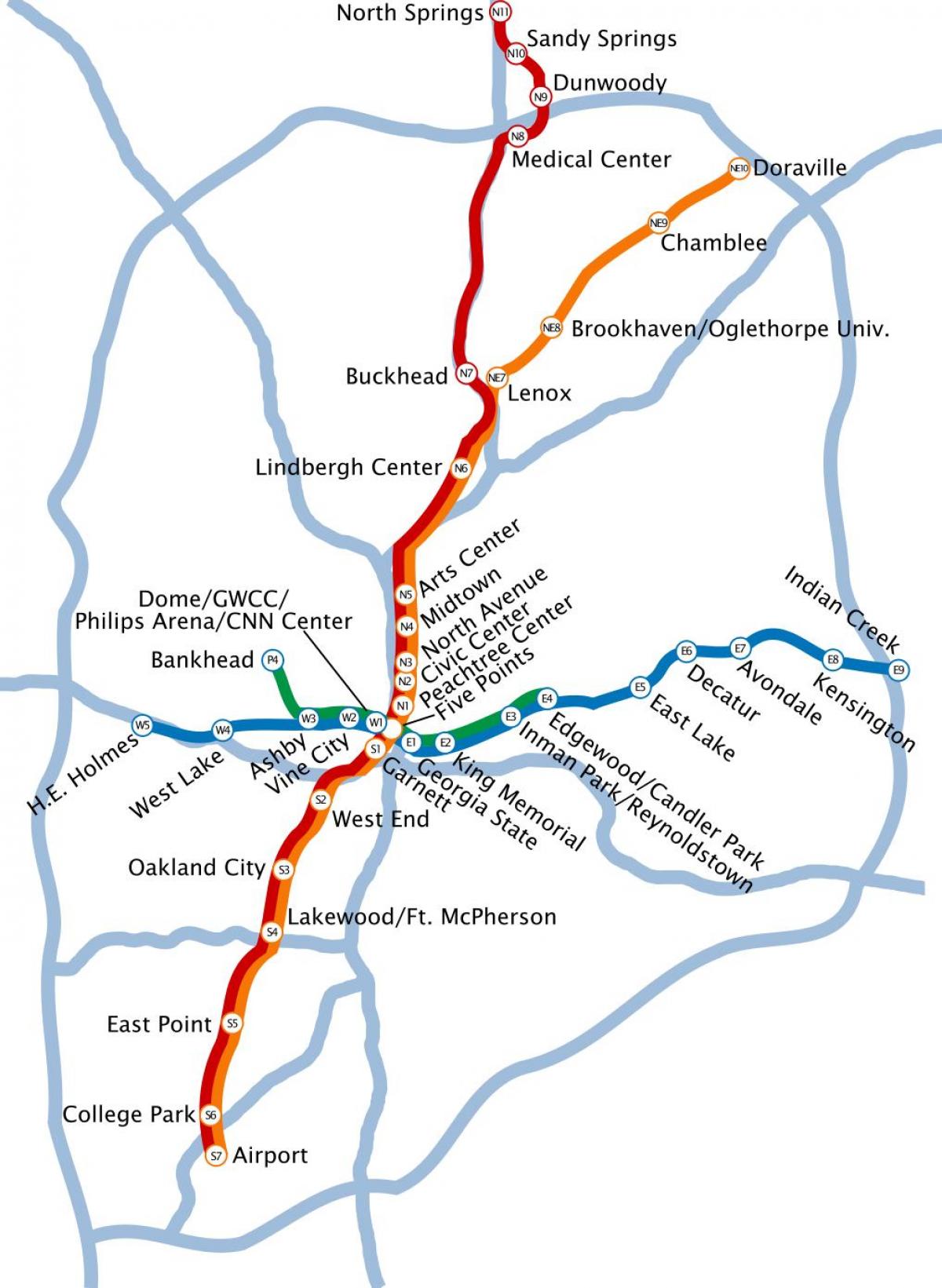 kartta metro Atlanta
