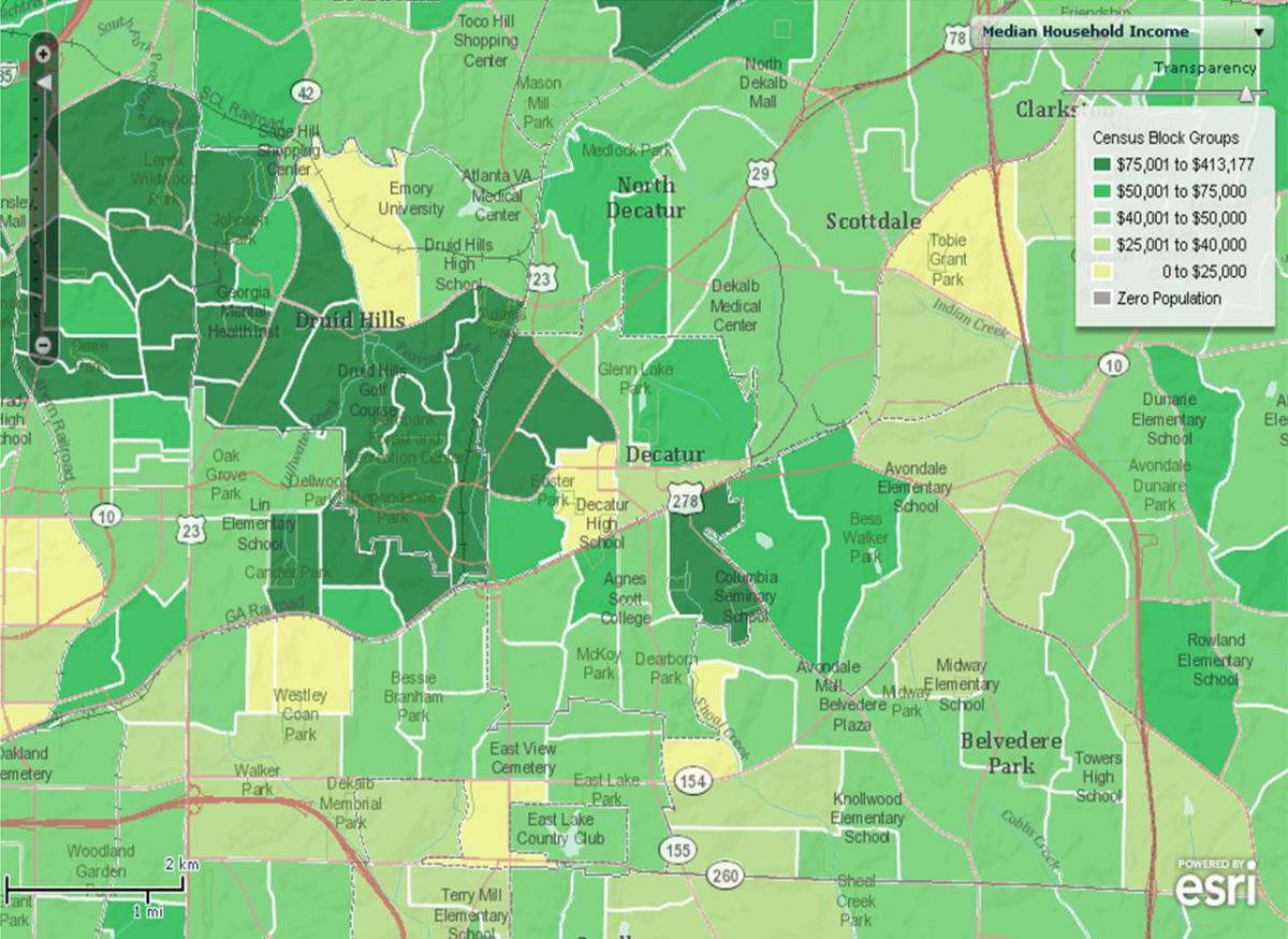 demografinen kartta Atlanta